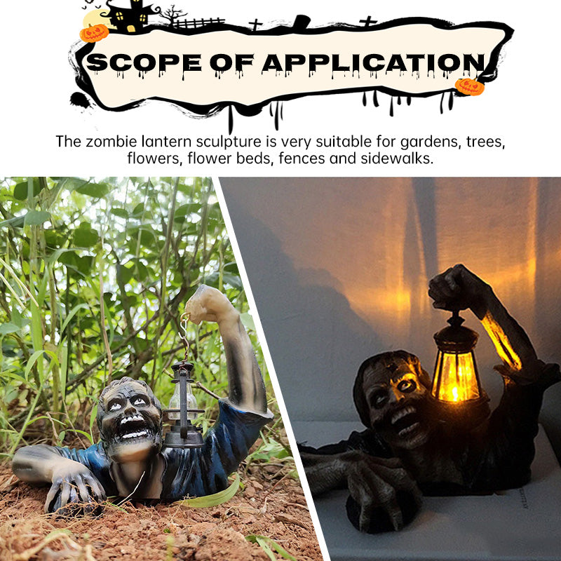 Halloween Zombie Crawl Horror Decor: Scary LED Lights, Zombie Clip Lantern, Outdoor Statue Light (1 Pc)-5