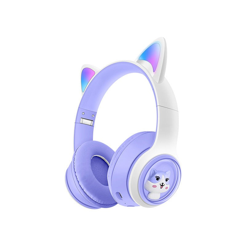 AKZ-07 Luminous Cat's ears (Steamed cat-ear shaped bread) Headworn Bluetooth Headset Subwoofer Video Game Wireless Headset-1