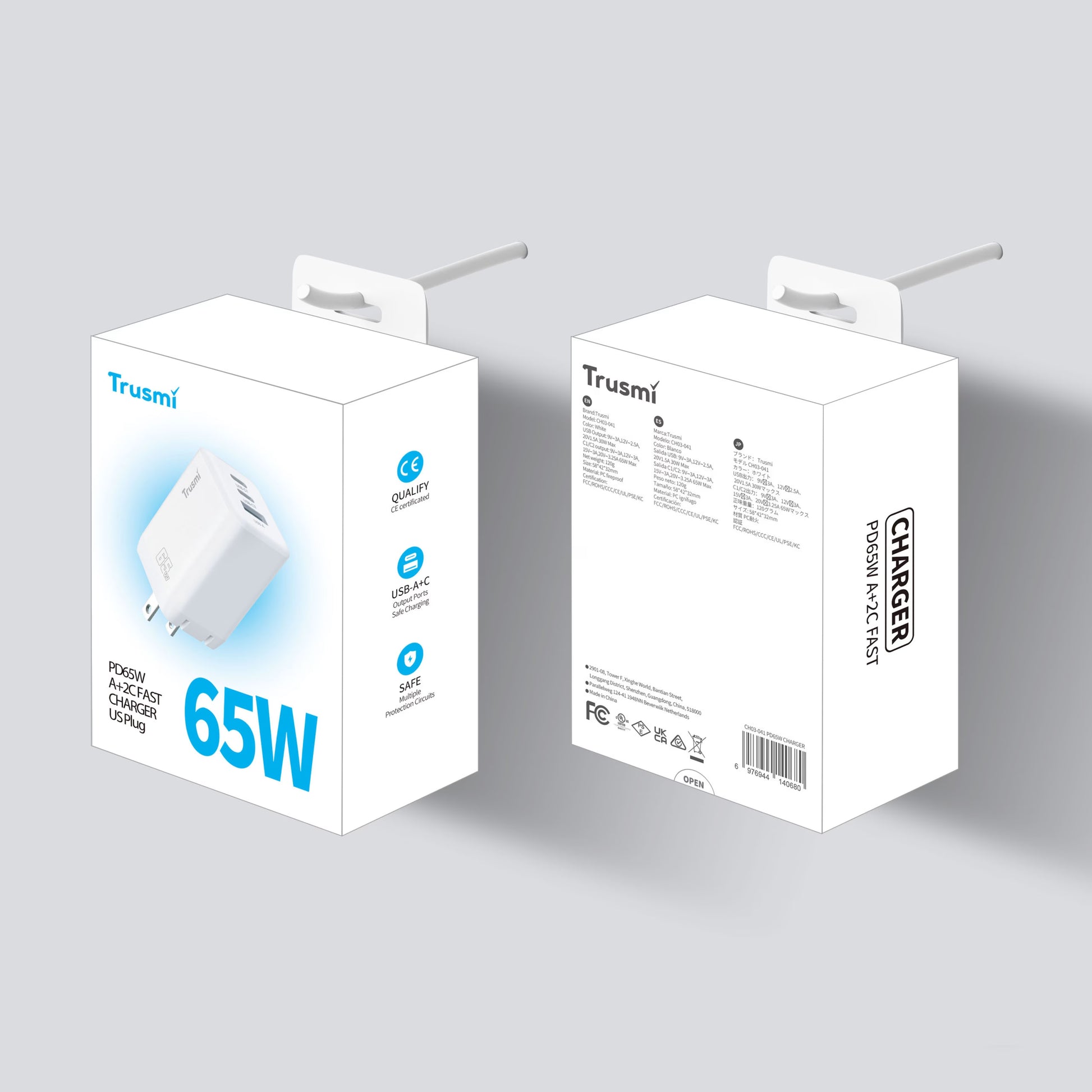 TRUSMI  PD65W A+2C GaN Fast Charger-5