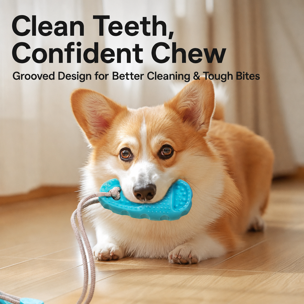Squeaky suction cup chew ball-3
