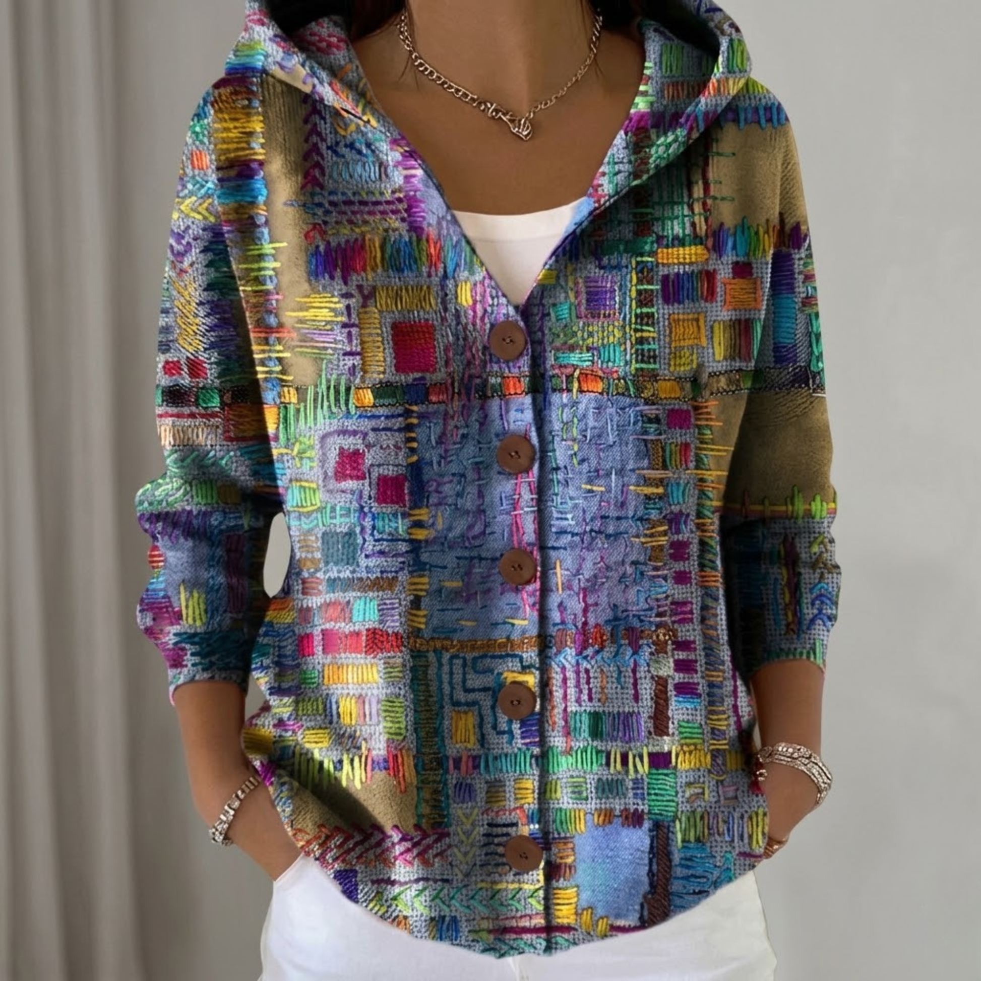 Dorotea | Long Artistic and Cosy Cardigan-1