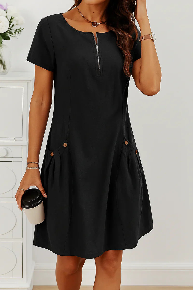 MARIELLA | Summer Dress with Elegant Zipper, Practical Pockets, and Daily Comfort-2