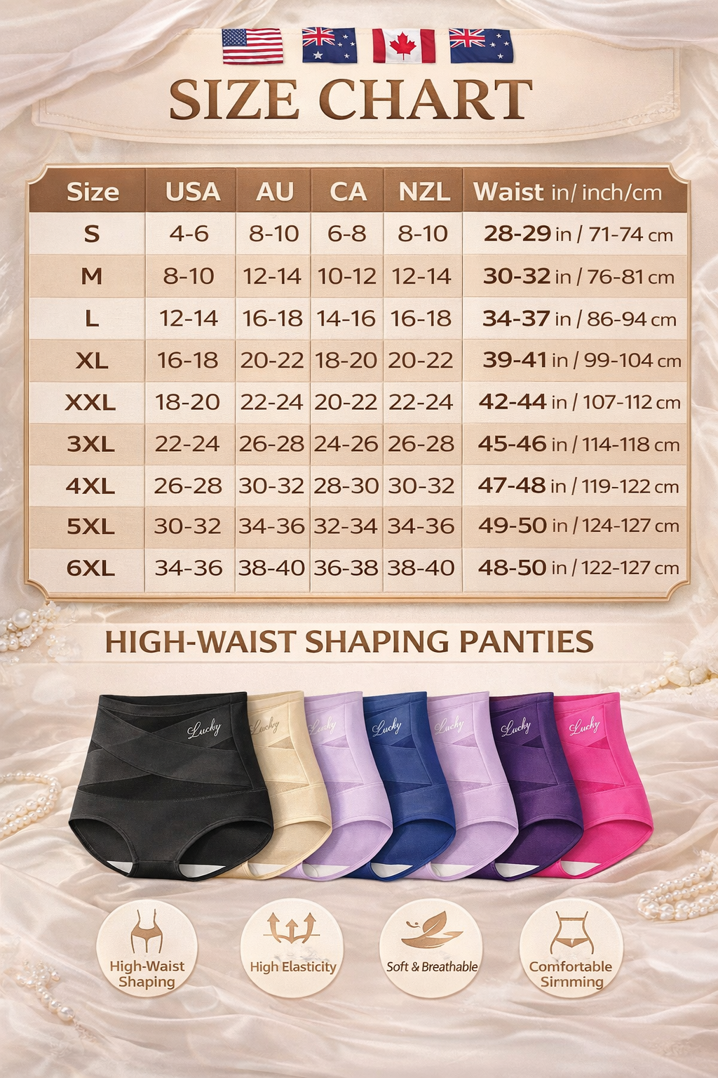 High-Waist Tummy Control Seamless Shaping Panties(3/5/8 Pack)-2