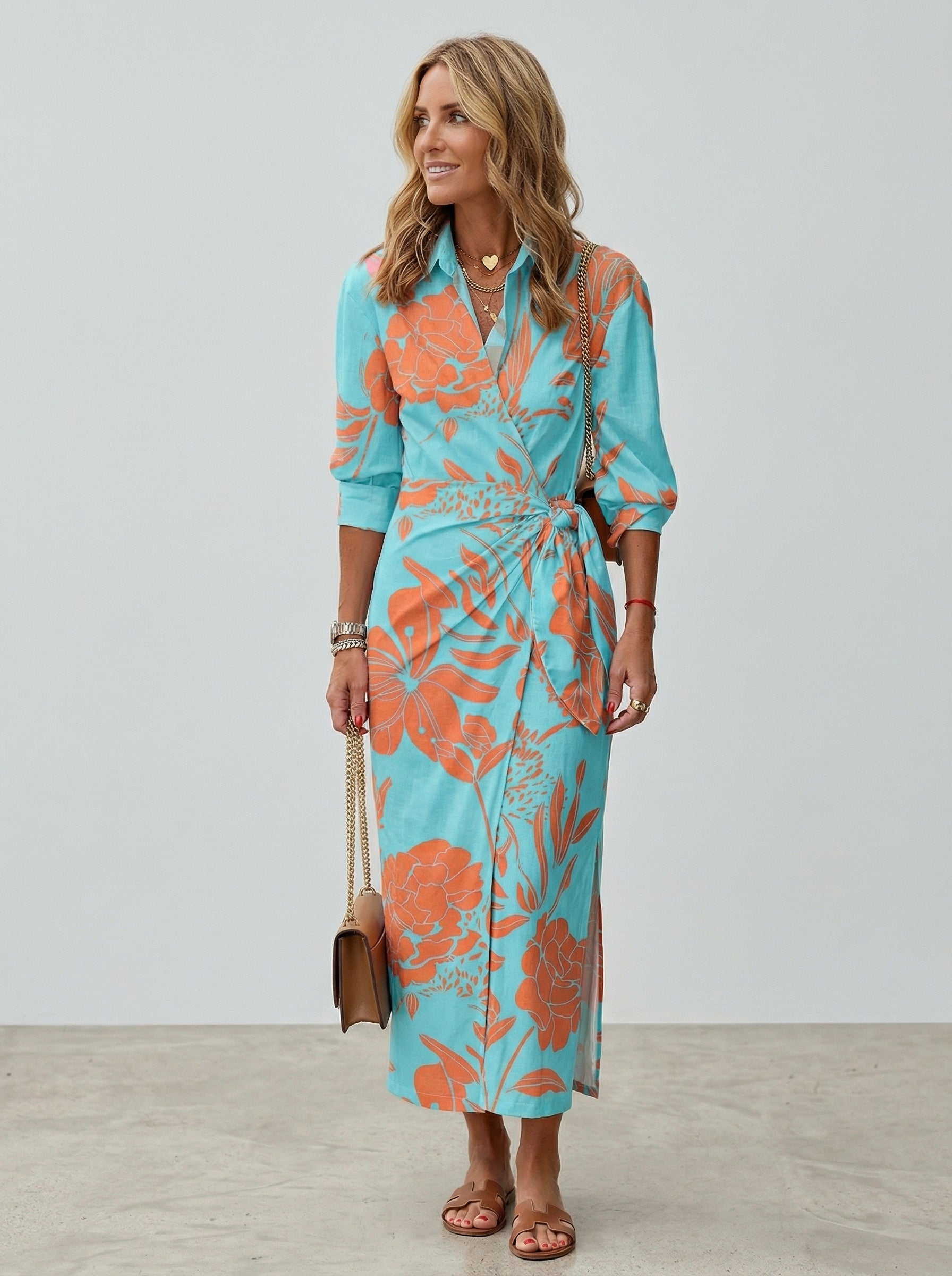 Cecilia Elegant Striped Dress-3