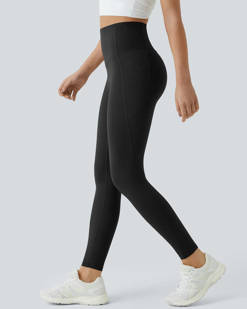 Butt Lifting Tummy Control Side Pocket High Waisted Shaping Training Leggings-5