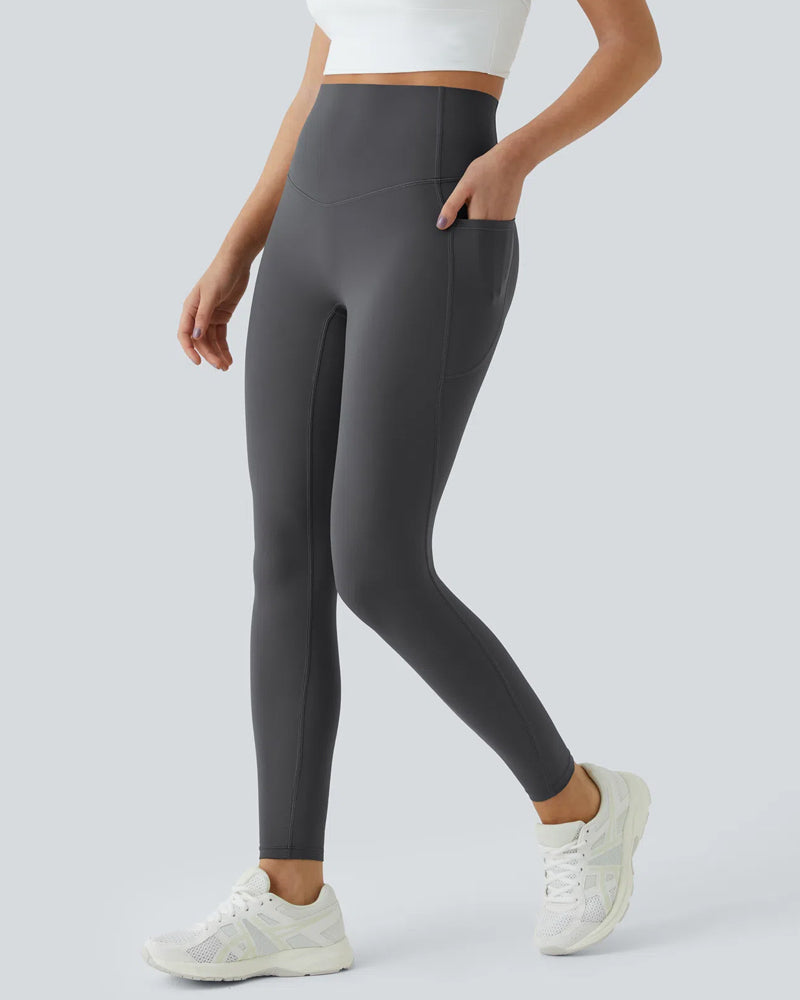 Butt Lifting Tummy Control Side Pocket High Waisted Shaping Training Leggings-19