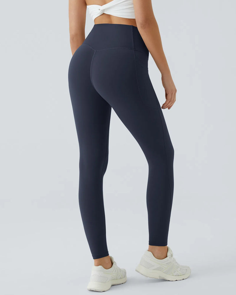 Butt Lifting Tummy Control Side Pocket High Waisted Shaping Training Leggings-25