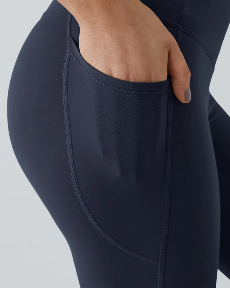 Butt Lifting Tummy Control Side Pocket High Waisted Shaping Training Leggings-28