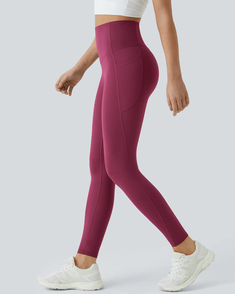 Butt Lifting Tummy Control Side Pocket High Waisted Shaping Training Leggings-30