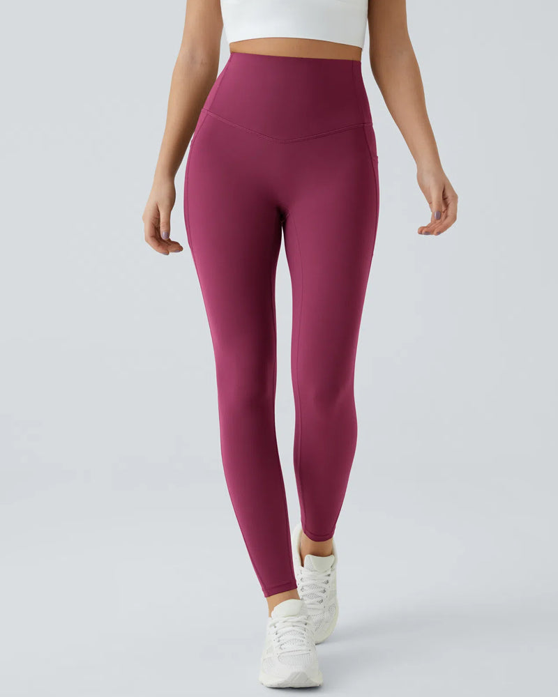 Butt Lifting Tummy Control Side Pocket High Waisted Shaping Training Leggings-31