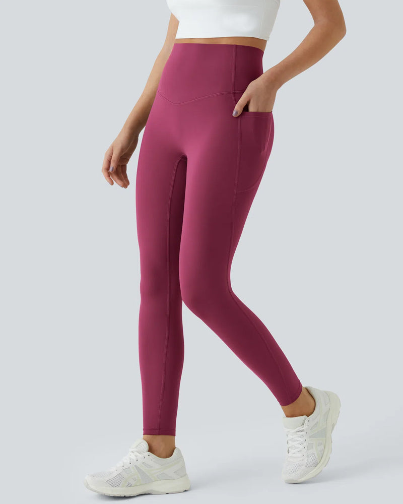 Butt Lifting Tummy Control Side Pocket High Waisted Shaping Training Leggings-33