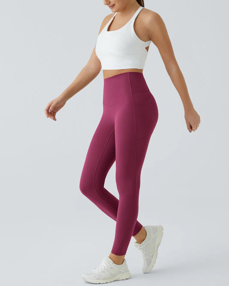 Butt Lifting Tummy Control Side Pocket High Waisted Shaping Training Leggings-36