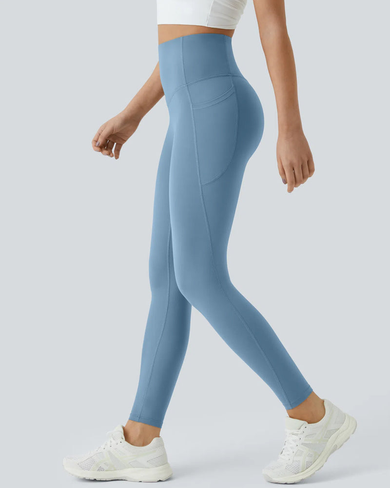 Butt Lifting Tummy Control Side Pocket High Waisted Shaping Training Leggings-37
