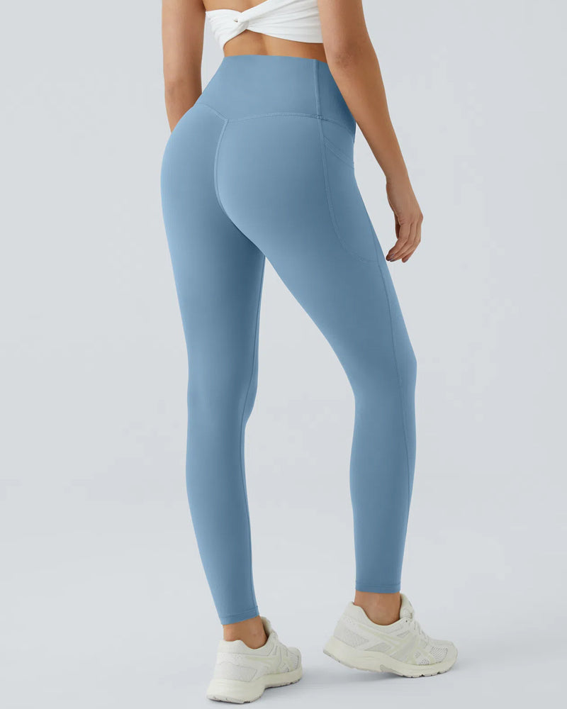 Butt Lifting Tummy Control Side Pocket High Waisted Shaping Training Leggings-39