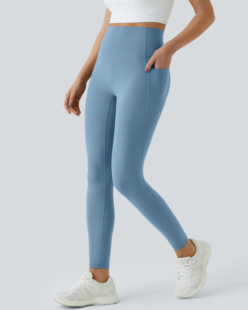 Butt Lifting Tummy Control Side Pocket High Waisted Shaping Training Leggings-40