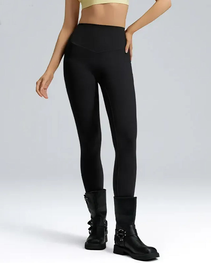 Butt Lifting Tummy Control Side Pocket High Waisted Shaping Training Leggings-13
