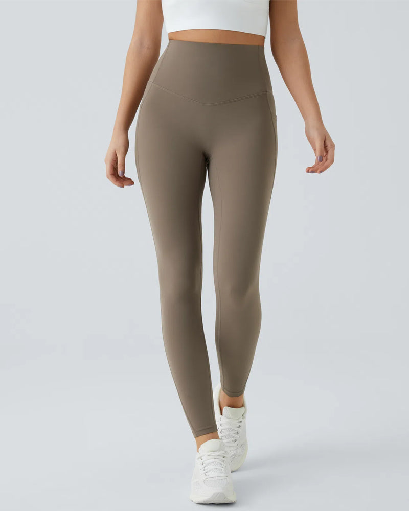 Butt Lifting Tummy Control Side Pocket High Waisted Shaping Training Leggings-44