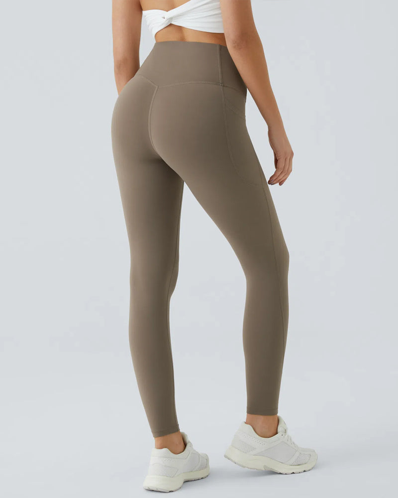 Butt Lifting Tummy Control Side Pocket High Waisted Shaping Training Leggings-47