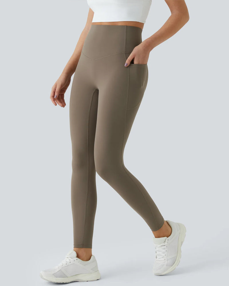 Butt Lifting Tummy Control Side Pocket High Waisted Shaping Training Leggings-45