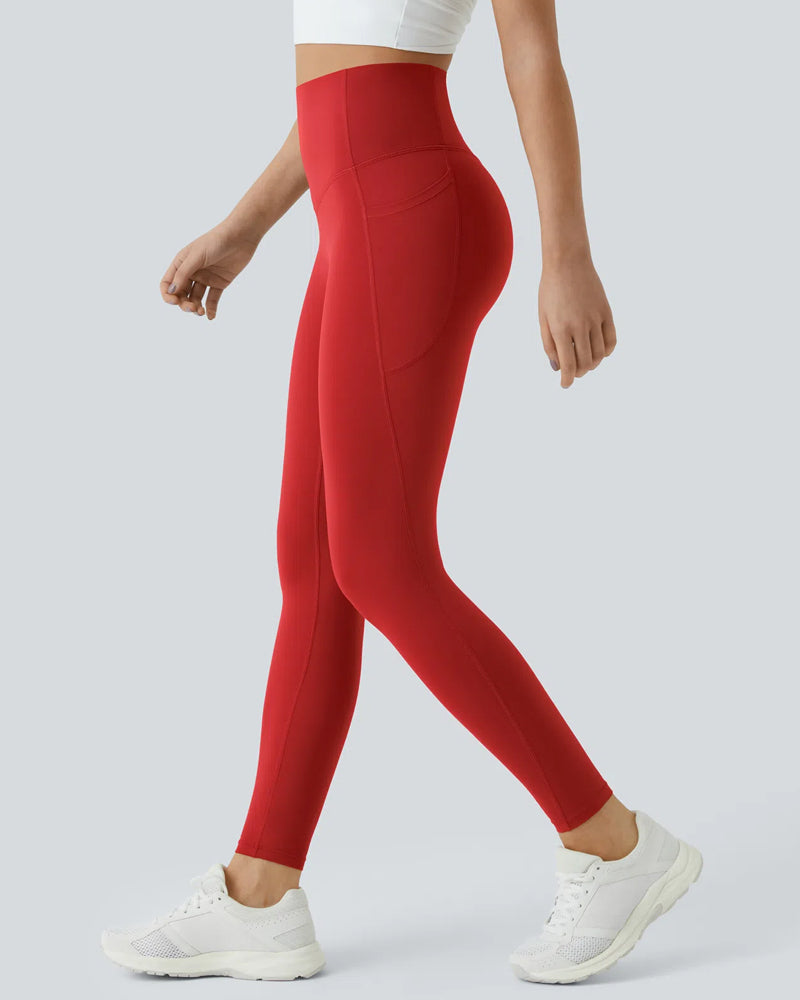Butt Lifting Tummy Control Side Pocket High Waisted Shaping Training Leggings-58