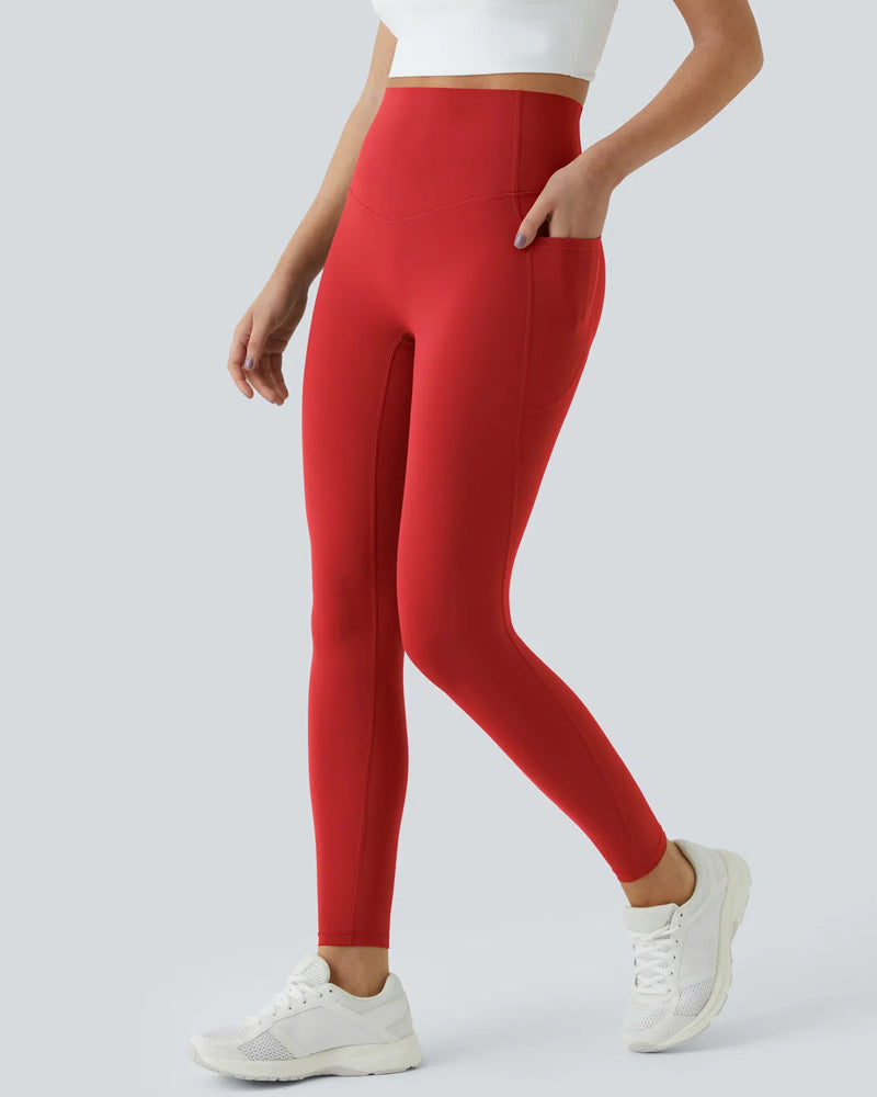 Butt Lifting Tummy Control Side Pocket High Waisted Shaping Training Leggings-63