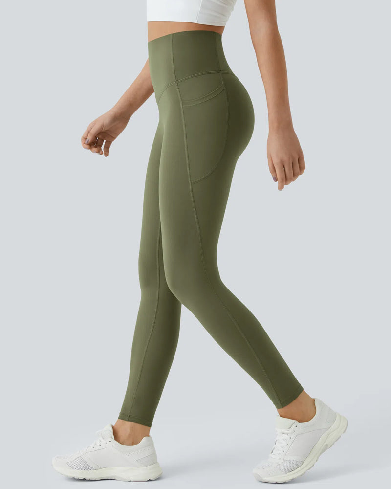 Butt Lifting Tummy Control Side Pocket High Waisted Shaping Training Leggings-51