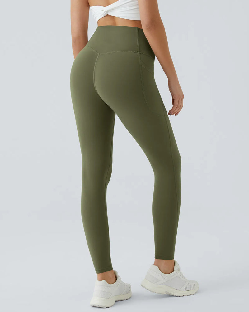 Butt Lifting Tummy Control Side Pocket High Waisted Shaping Training Leggings-52