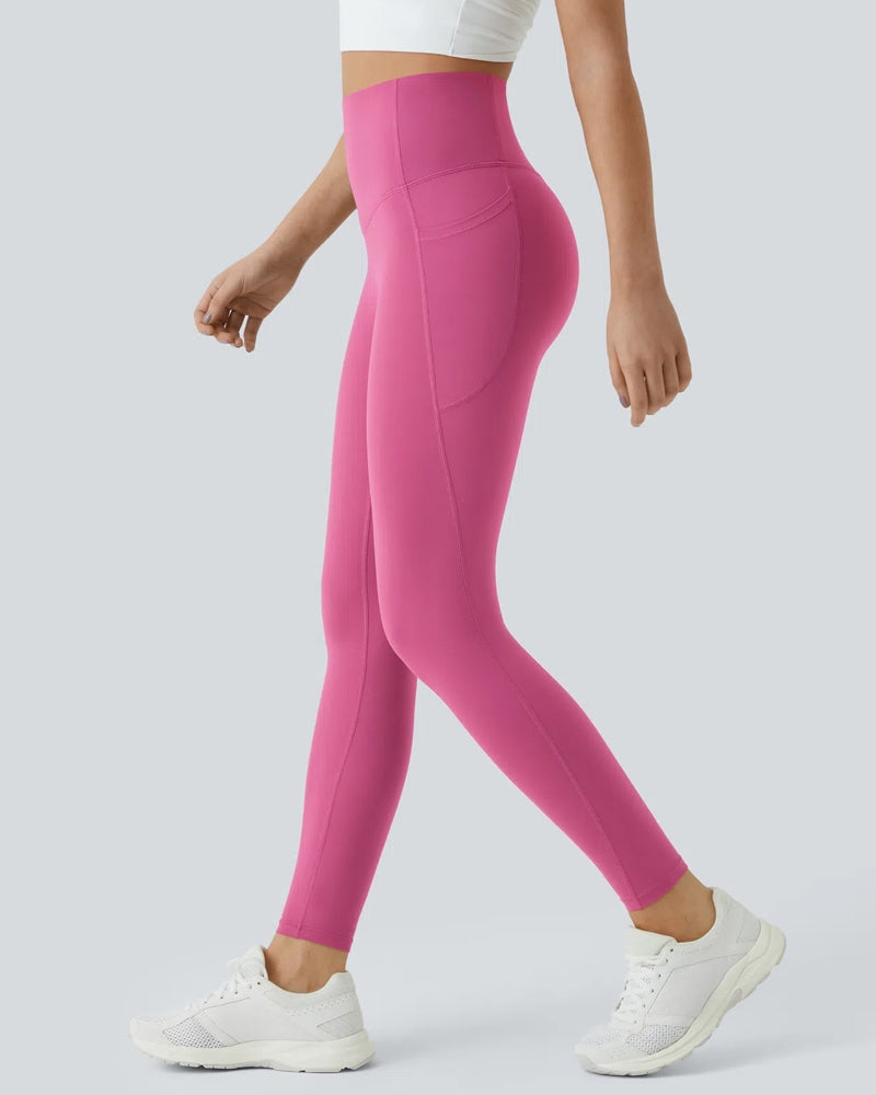 Butt Lifting Tummy Control Side Pocket High Waisted Shaping Training Leggings-65