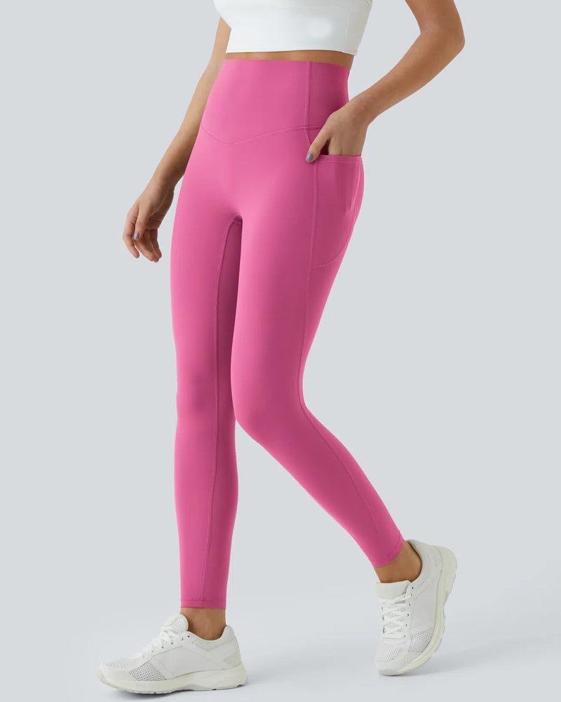 Butt Lifting Tummy Control Side Pocket High Waisted Shaping Training Leggings-70