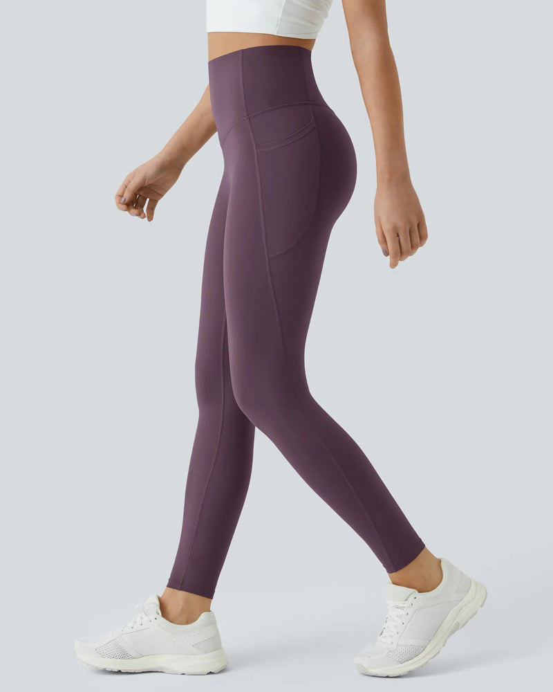 Butt Lifting Tummy Control Side Pocket High Waisted Shaping Training Leggings-72