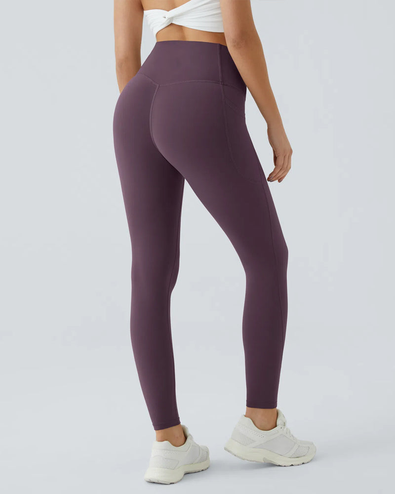 Butt Lifting Tummy Control Side Pocket High Waisted Shaping Training Leggings-73