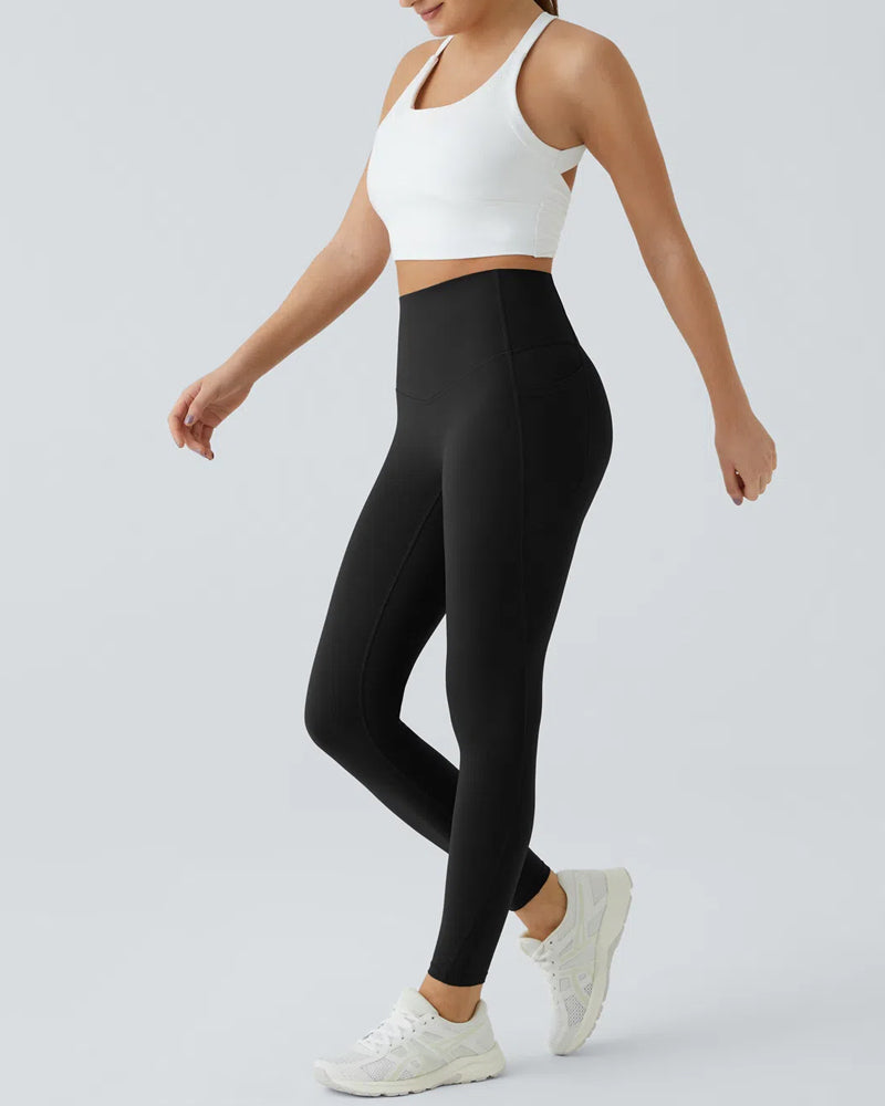 Butt Lifting Tummy Control Side Pocket High Waisted Shaping Training Leggings-15