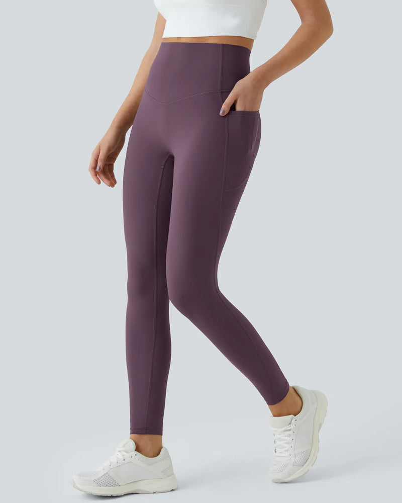 Butt Lifting Tummy Control Side Pocket High Waisted Shaping Training Leggings-74