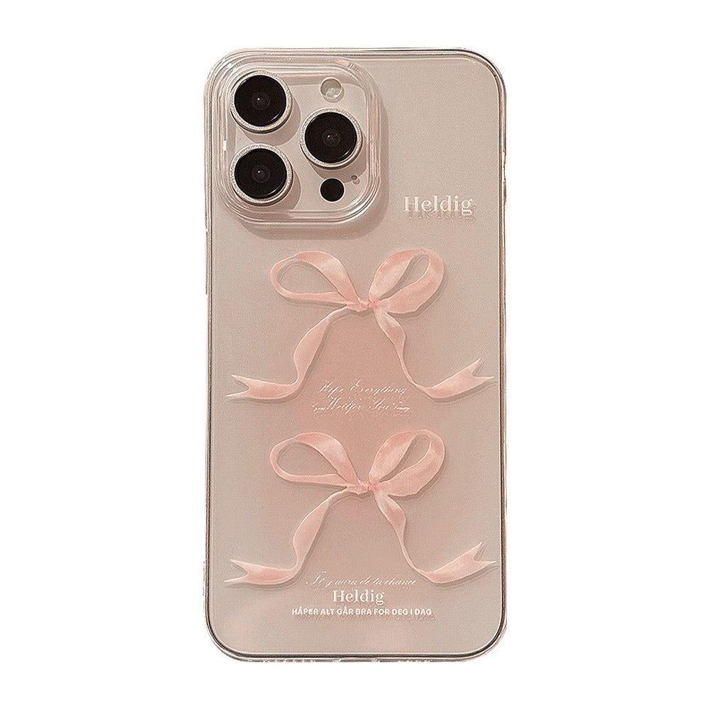 Sweet Pink Bow Apple 15 Phone Case 14 Transparent iPhone 13 Promax Silicone-2