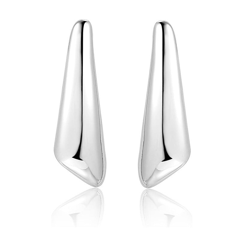 Fashionable Droplet Earrings with Advanced Light Sensitive Surface Gold Melon Seed Earrings-1