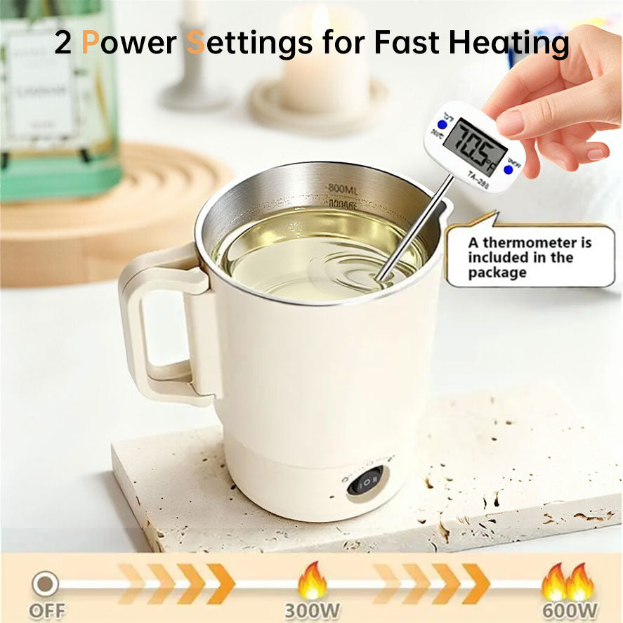 A47U 800ml Electric Wax Kettle, Candle Making Pouring Pot with Thermometer, DIY Craft Tool Kit for Beginners, UK Plug-4