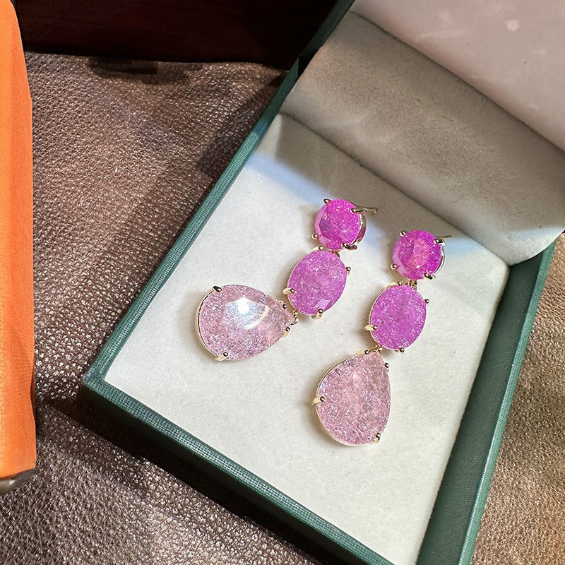 Colorful Diamond Immortal Qi Super Sparkling Pink Diamond Ice Flower Cut Full of Diamond Trendy Woman-2