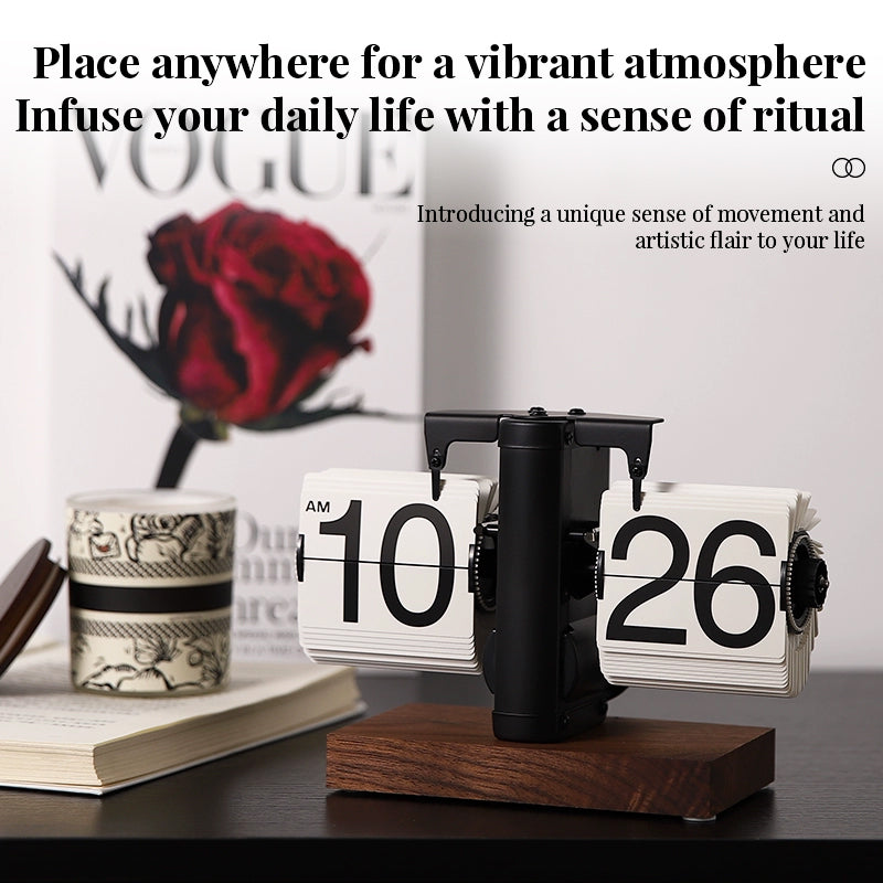 Retro flip digital clock, battery - powered mechanical clock for home & office decor-9