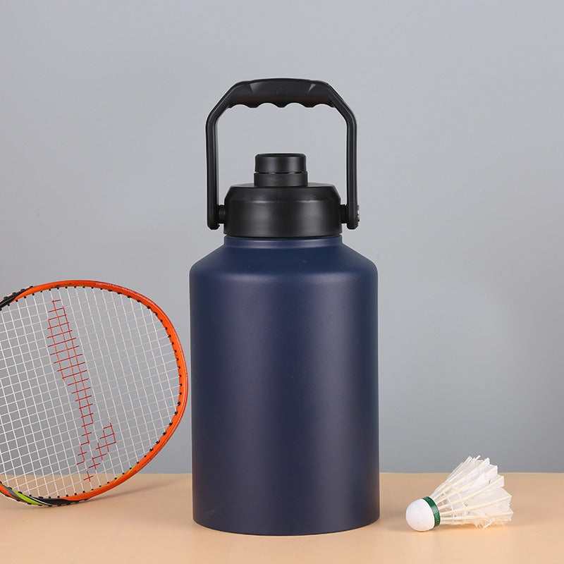 Double Wall Half Gallon Insulated Water Bottle Jug 64oz 128oz Stainless Steel Sports Water Flask with Handle-3