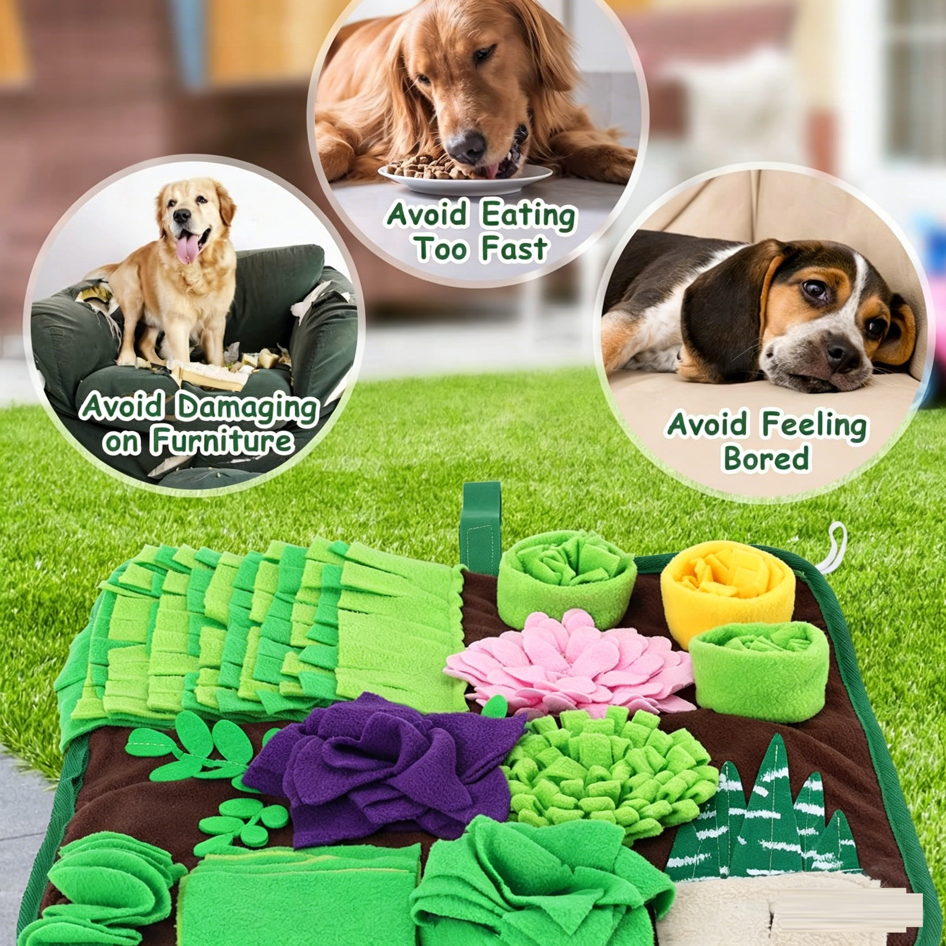 Pet sniffing pad feeding pad slow food consumption energy interactive training sniffing pad-5