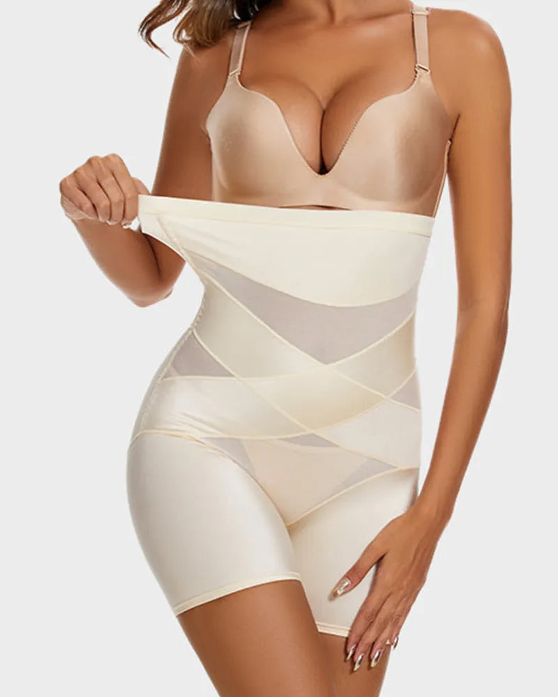 Crossover Bandage High Waist Hip-Lifting Shorts-1