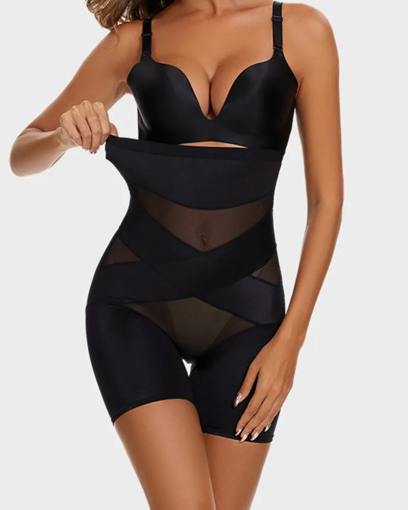Crossover Bandage High Waist Hip-Lifting Shorts-10