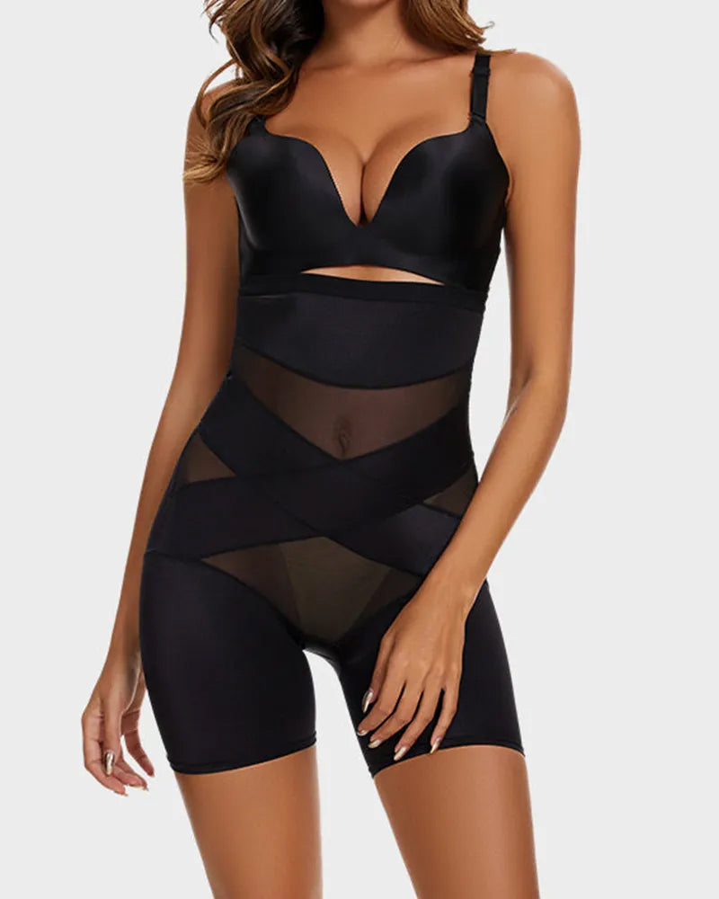 Crossover Bandage High Waist Hip-Lifting Shorts-11