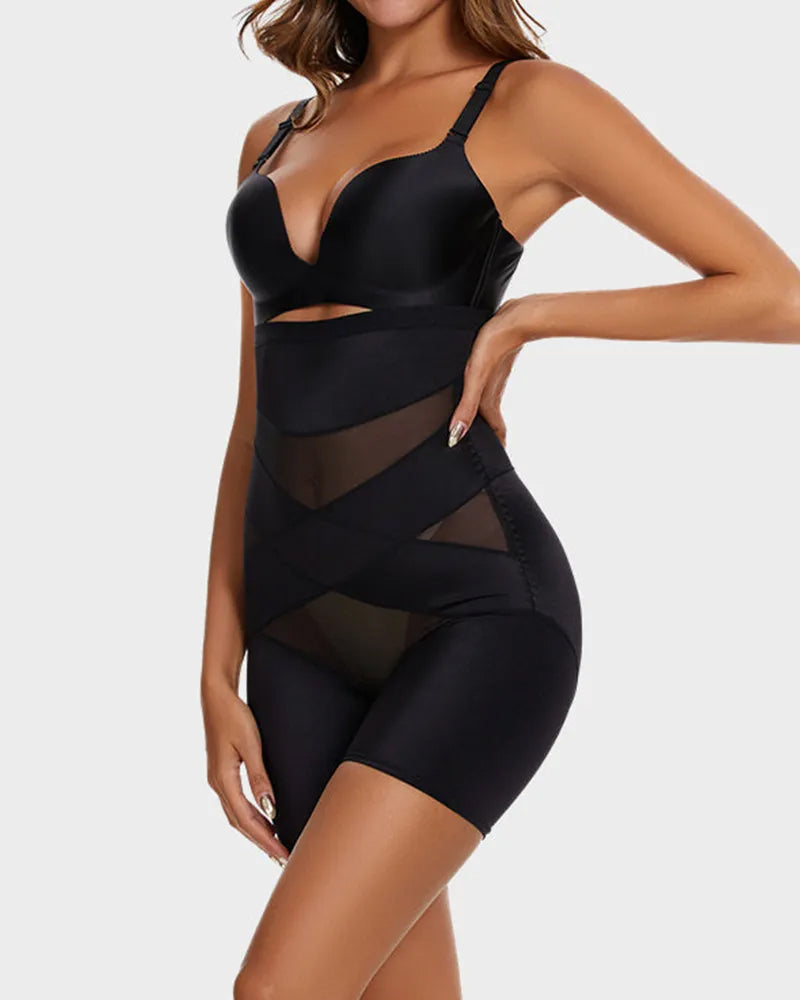 Crossover Bandage High Waist Hip-Lifting Shorts-14