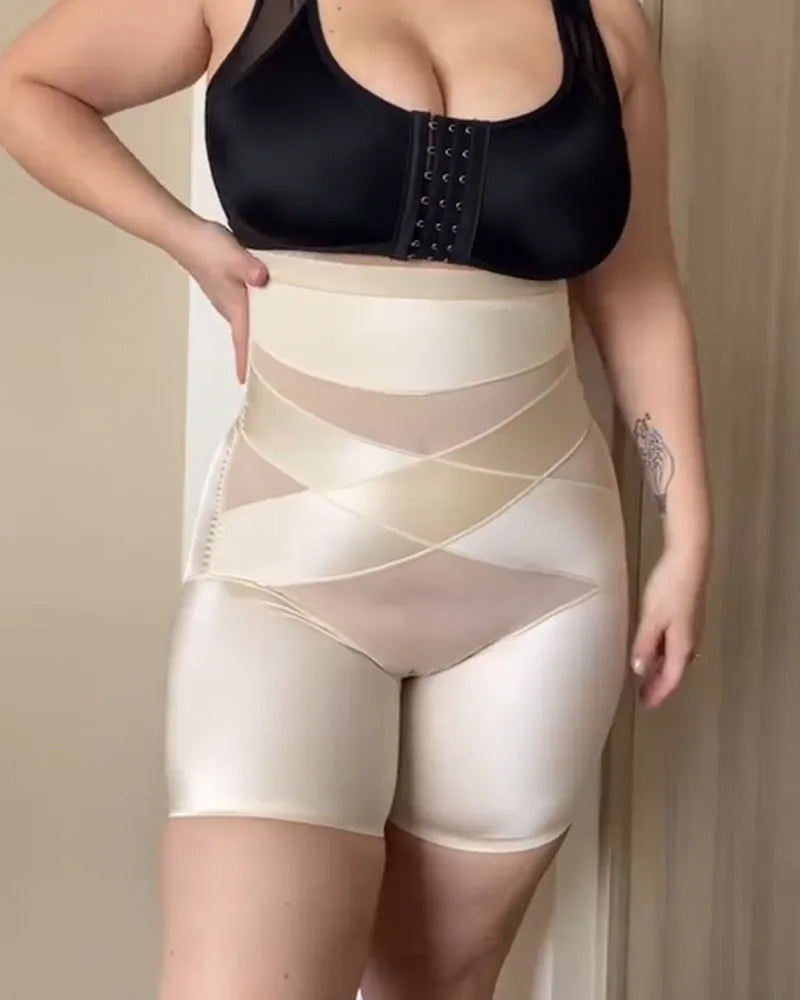 Crossover Bandage High Waist Hip-Lifting Shorts-6