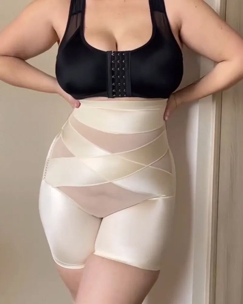 Crossover Bandage High Waist Hip-Lifting Shorts-8