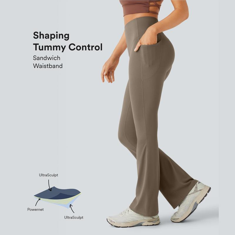 Ultra Sculpt High Waisted Tummy Control Flare Leggings-1