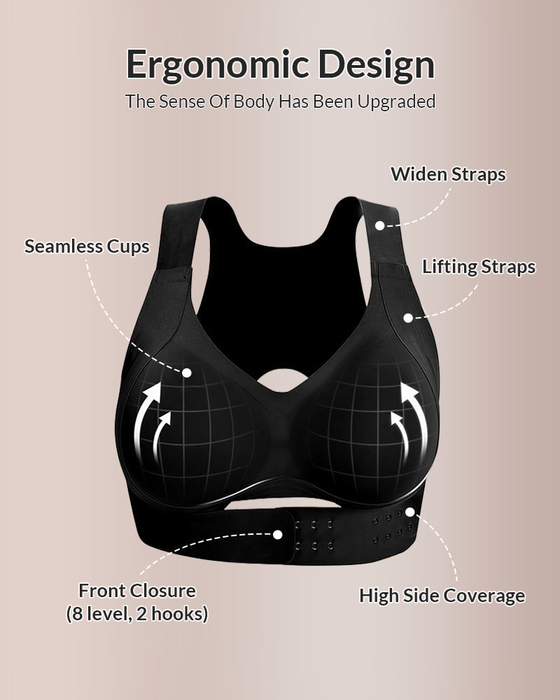 Front Closure Cross-Back Wireless Posture Bra-26