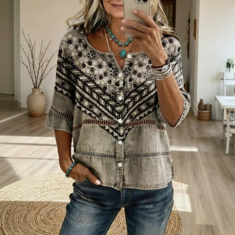 Martina | Vintage Casual Blouse-1