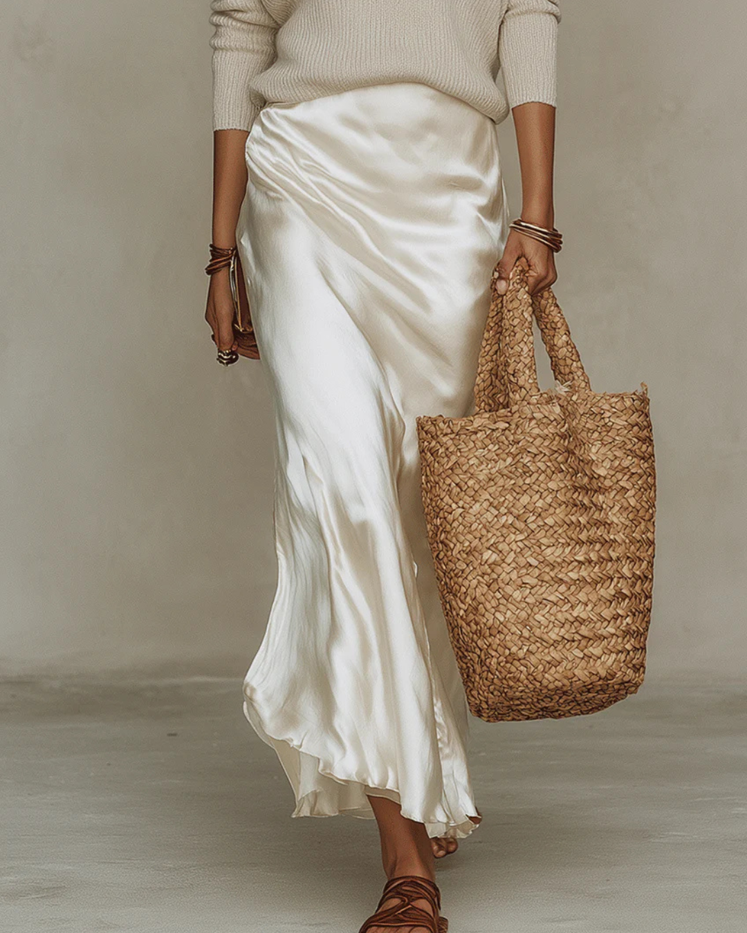 Elena | Satin Midi Dress-11